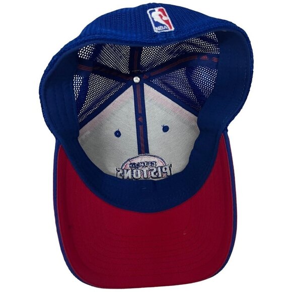 NBA Detroit Pistons Adidas Colorblock Trucker Mesh Snapback Hat Cap - Picture 6 of 10
